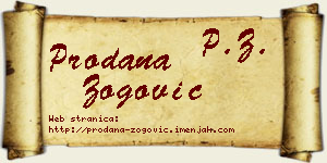 Prodana Zogović vizit kartica